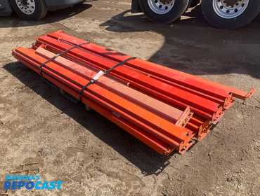 (15) 117”L speed rack style pallet racking crossbeams- no clips for mounting, (1) 10’ teardrop...