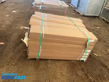Pallet of Approximately (28) boxes of  Mullican Lincolnshire Hickory Expresso Sculpted Cabin...