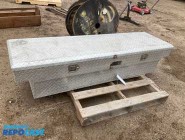 Delta aluminum diamond plate truck bed toolbox 70-1/2”W x 21” x 15”T overall, 60”W at the bottom,...