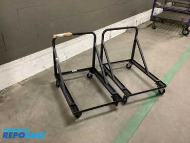 Lot of (2) black moving carts 20”x27”x22” 