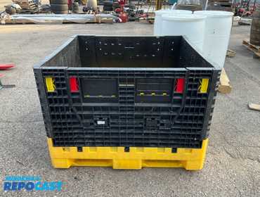 A large mobile collapsible storage crate