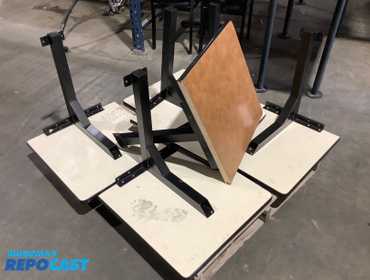 Skid Lot of (6) 24” x 24” Wall-Mount Wooden Tables