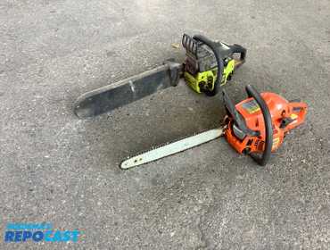 Husqvarna 240 chainsaw w/ Poulin 2775 2.8 c.i. Farmhand chainsaw - both have good compression