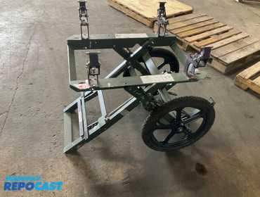 Collapsible wheeled litter carrier, aluminum frame, used