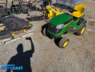 JOHN DEERE D160 LAWN TRACTOR WITH MOWER DECK, PUSH BLADE, 44'' SNOW BLOWER &amp; WINTER CAB FOR...