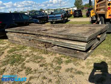 (4) Used Heavy Duty Wood Crane Mats, Approx. 15.5’ long x 92” wide x 8” thick, damage to corners...