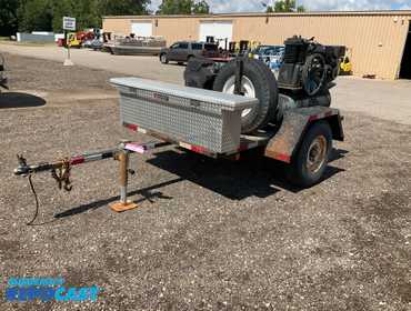 Single Axle Welding and air compressor Trailer, 8’ long x 56” Wide Steel Deck Area with Lincoln...
