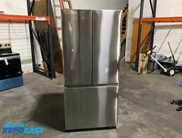 Samsung  25 cu. ft. 3-Door French Door Smart Refrigerator with Beverage Center - Fingerprint...