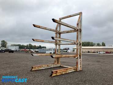 Heavy duty cantilever rack 8’ W x 15’ 10” T x 10’ 9”L overall, 6” x 6” x 8’ 9”L rack arms (a...