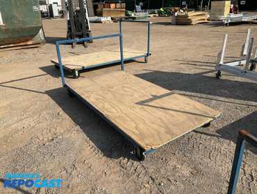 Steel frame wood top hand cart, 8’L x 4’W