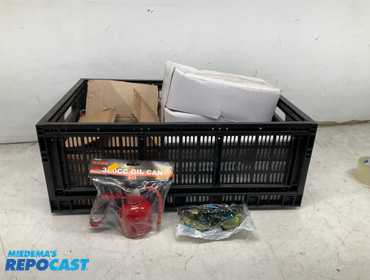 Plastic Container of Oil Cans and Pyramex Safety Glasses V2G Amber Coating- New