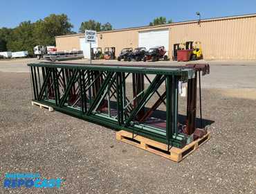 (9) 42”W x 192”T teardrop pallet rack uprights, used, some damage/bent/dented areas