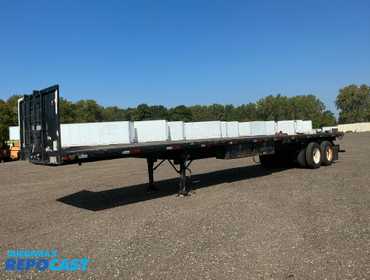 1987 Trailmobile 45’ Flatbed Semi Trailer Setup to Haul Piggyback Forklift 1PTF71TJXH9003740