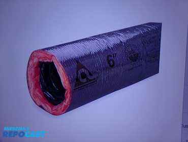 New 25' flexible duct insulated duct, continuous length, 100' R-value, 4.2 6" dia., fiberglass...