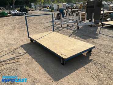 Steel frame wood top hand cart, 8’L x 4’W