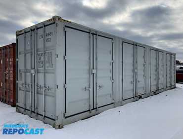 2025 40’L x 8’W x 9’ 6”T High Cube Shipping/Ground Container, swing doors on one end and four...