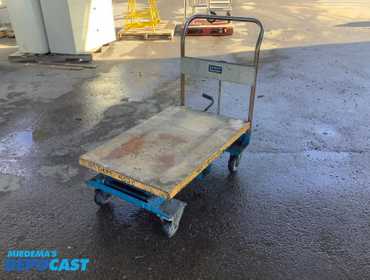 Lift Cart, Hanaoka Sharyo, Model A-350W, 50" max lift, 770lb capacity, 36x24 platform, used...