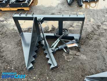 New JCT Tree / Post Puller Skid Steer Attachment, Universal Quick Attach, Has Hydraulic Hoses...