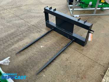 New JCT Bale Spear Skid Steer Attachment, Universal Quick Attach, Has Two Spears that Stick Out...
