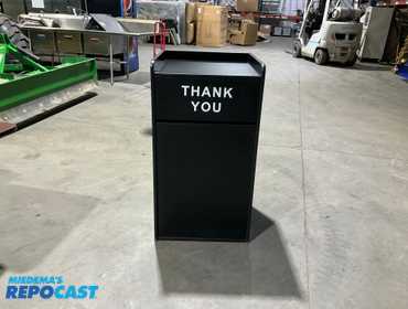 Wooden Trash Receptacle- 24”x23”x44”