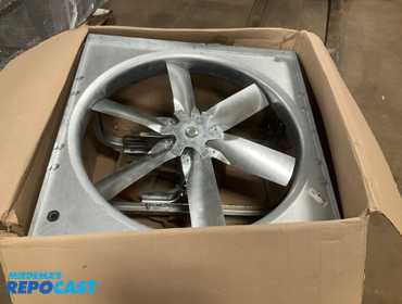 New/unused Dayton 30”D belt driven exhaust fan model 1AHA9, fits in a 34” x 34” opening