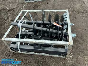 New JCT Hydraulic Auger Skid Steer Attachment, Universal Quick Attach, comes with 8”, 12”, and 18...