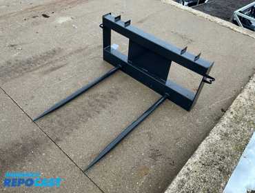 New JCT Bale Spear Skid Steer Attachment, Universal Quick Attach, Has Two Spears that Stick Out...
