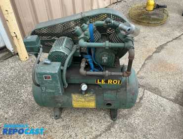 LE ROI Air Compressor, Lincoln 1hp 230/460 volt 3 phase Motor, 30 Gallon Tank