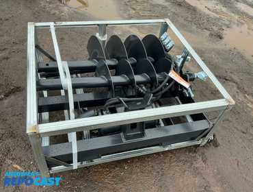 New JCT Hydraulic Auger Skid Steer Attachment, Universal Quick Attach, comes with 8”, 12”, and 18...