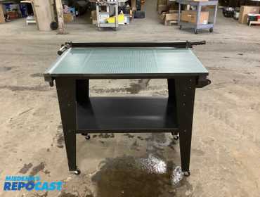 Premier Industrial paper cutter on wheels, 39”x32.5”x34.5”H, almost new