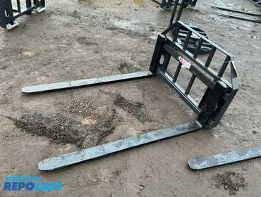 New JCT 60” Fork Skid Steer Attachment, Quick Attach Carriage with Two 60” Forks, Forks are 4” Wide