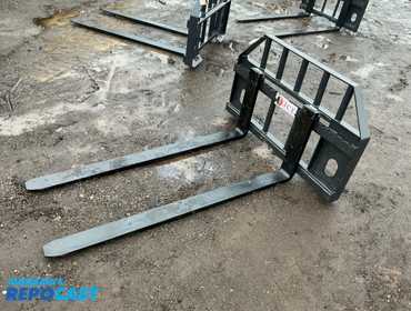 New JCT 60” Fork Skid Steer Attachment, Quick Attach Carriage with Two 60” Forks, Forks are 4” Wide