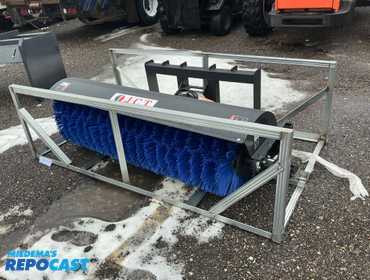New JCT 72” Hydraulic Broom Skid Steer Attachment, Universal Quick Attach, Manual Angle, approx....