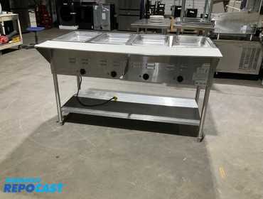 Avantco  STE-4SH Four Pan Open Well Electric Steam Table with Undershelf - 208/240V, 3000W