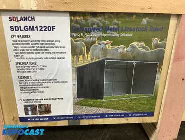 New SDLANCH SDLGM1220F Galvanized Metal Livestock Shed, 19.2’x11’x10.4’ tall, Welding Required,...