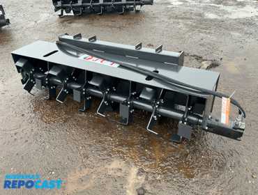 New JCT 72” Hydraulic Rototiller Skid Steer Attachment, Universal Quick Attach, has hydraulic...