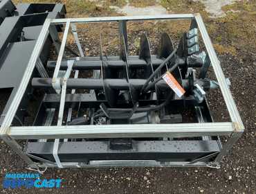 New JCT Hydraulic Auger Skid Steer Attachment, Universal Quick Attach, comes with 8”, 12”, and 18...