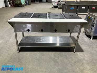 Avantco  STE-4SH Four Pan Open Well Electric Steam Table with Undershelf - 208/240V, 3000W