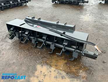 New JCT 72” Hydraulic Rototiller Skid Steer Attachment, Universal Quick Attach, has hydraulic...