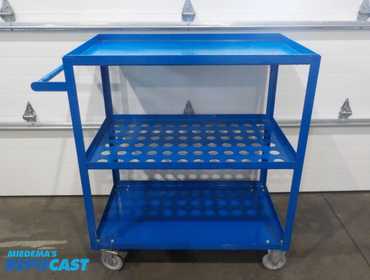 INDUSTRIAL DIE/ TOOLING SERVICE CART, CASTORS, LOCKS, 39" X 24" X 45" TALL