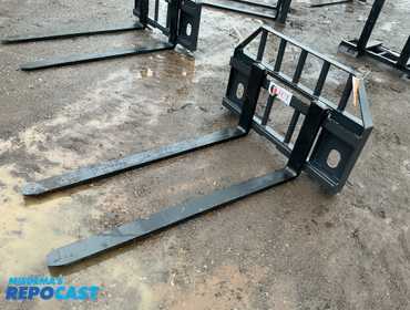 New JCT 60” Fork Skid Steer Attachment, Quick Attach Carriage with Two 60” Forks, Forks are 4” Wide