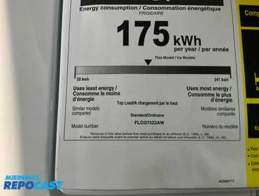 Frigidaire  FLCG7522AW- Washer/ Dryer Stacked