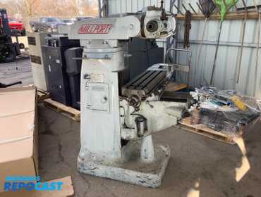"Millport 2S, Vertical Turret Milling Machine. 42""x9"" Table. Low Speed- 80 to 2720,, High Speed...
