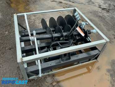 New JCT Hydraulic Auger Skid Steer Attachment, Universal Quick Attach, comes with 8”, 12”, and 18...