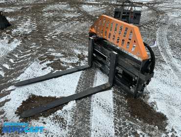 New Wolverine Fork Positioning Pallet Forks Skid Steer Attachment, Model PFA-11-3300G, 48" Long x...