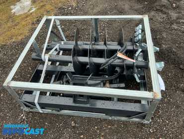 New JCT Hydraulic Auger Skid Steer Attachment, Universal Quick Attach, comes with 8”, 12”, and 18...