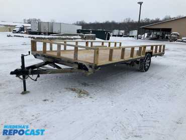 18’L Single Axle Utility Trailer made from a travel trailer frame, 8’ wide overall (88-3/4”...