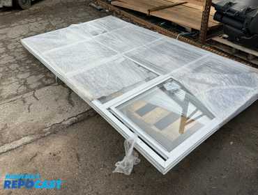 8 Panel Clear Double Glass Window, 132” x 72” x 3 1/2”