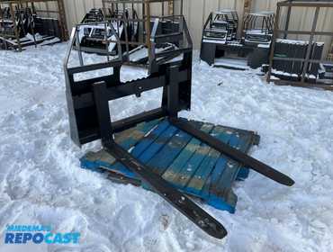 New AGT Model SSCPF48-4400-WFF 48” Fork Skid Steer Attachment, 2 Ton Capacity, Universal Quick...