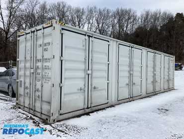 2025 40’L x 8’W x 9’ 6”T High Cube Shipping/Ground Container, swing doors on one end and four...